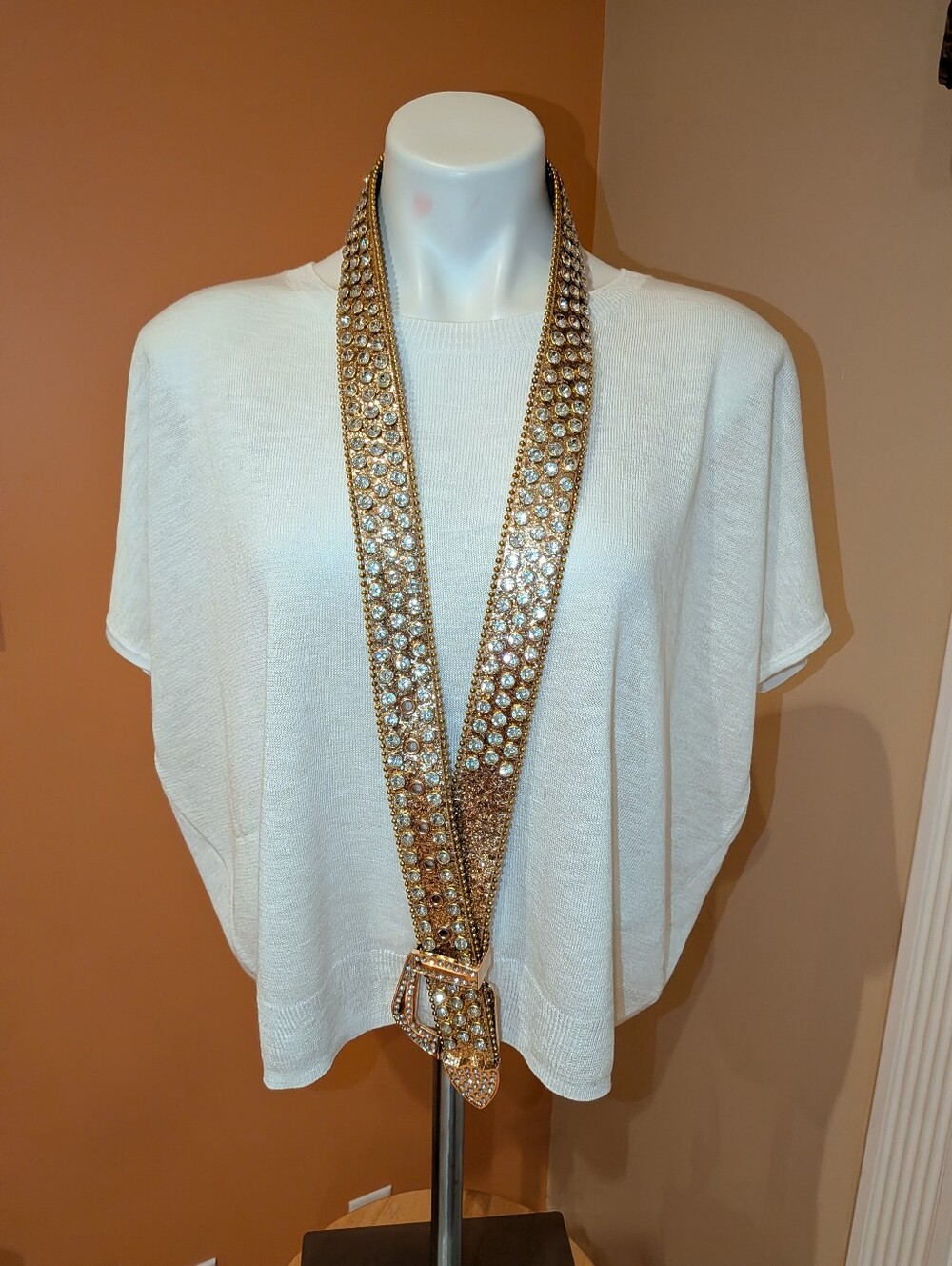 Gold Crystal Embellished Belt- Luxurious Gold Finish